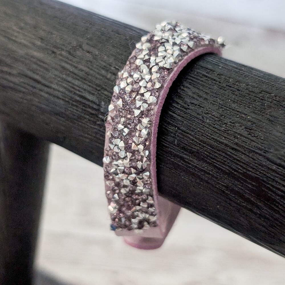 Lilac/Silvery Tone Bracelet - Fair Condition